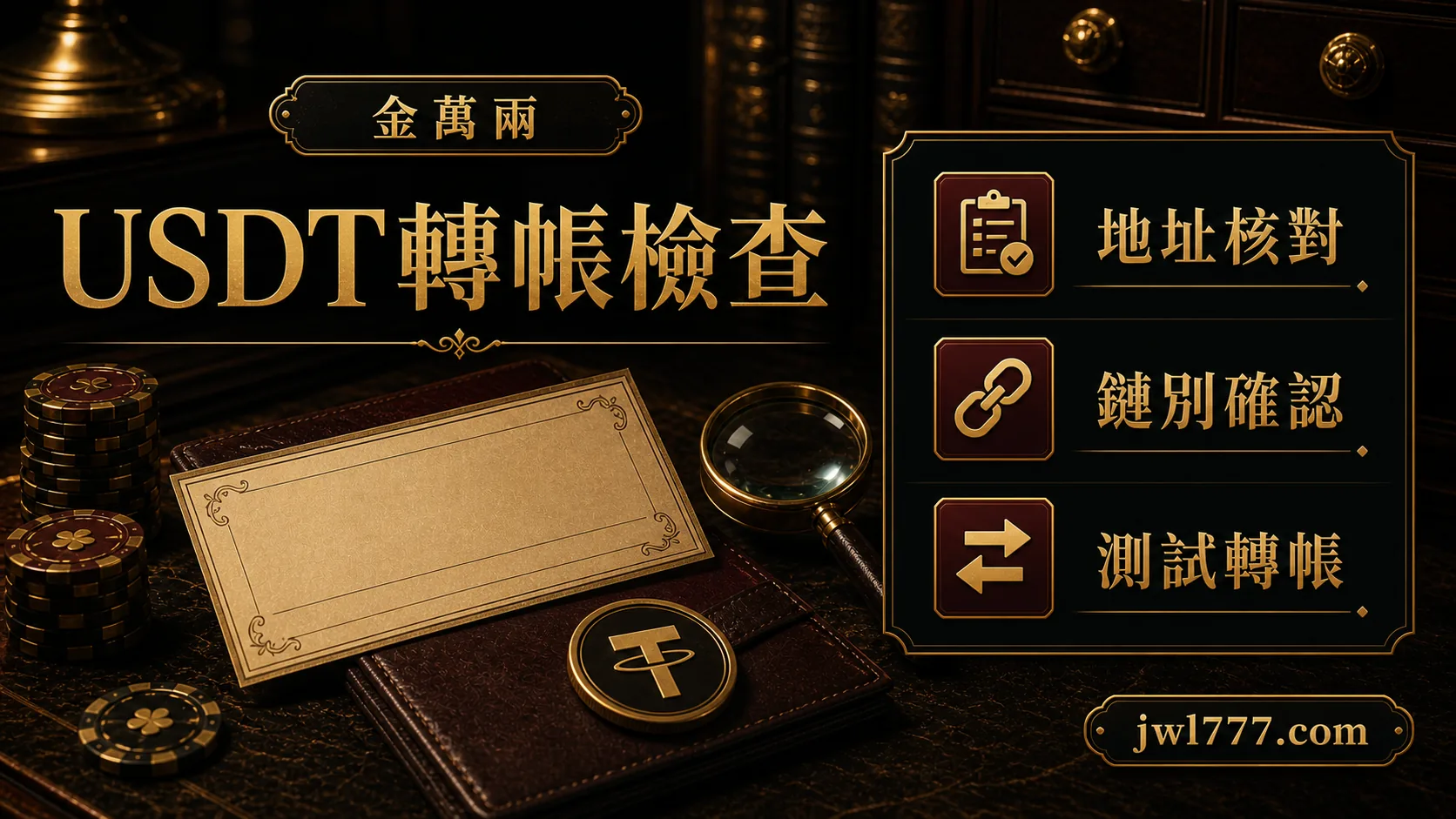 金萬兩USDT轉帳地址鏈別檢查圖