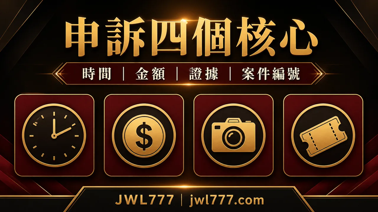 娛樂城申訴五句與證據配對資訊圖