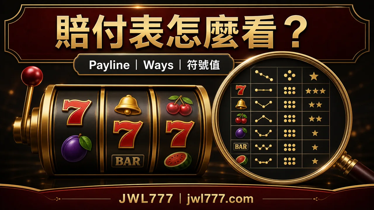 老虎機賠付表怎麼看?Payline、Ways、符號值與最高獎限制