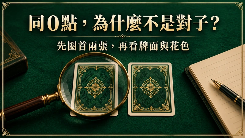 百家樂K和Q都0點,為什麼不是對子?首兩張與同花條件